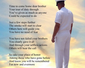 A Hero's Welcome - Navy memorial poem printable