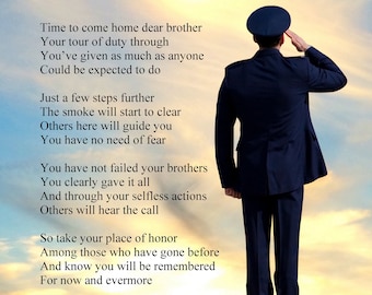 A Hero's Welcome - Air Force memorial poem printable