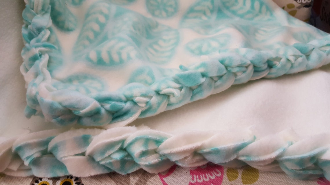 Fleece Mini Blanket With Braided Edge Etsy