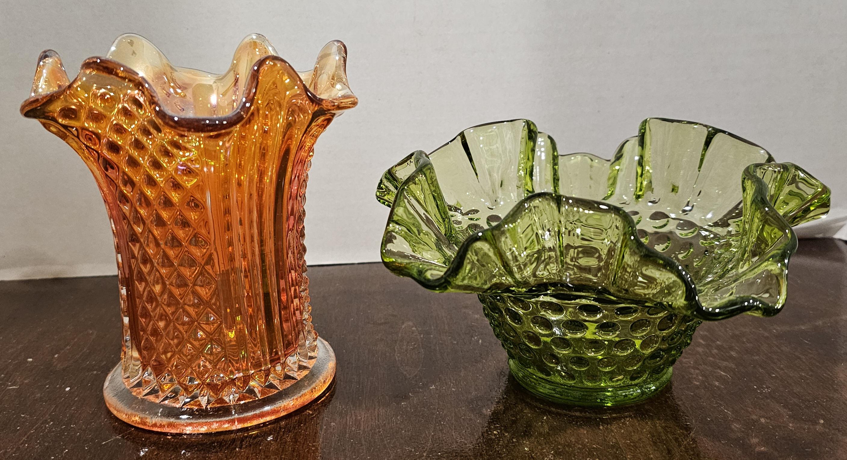 Fenton Carnival Glass Marigold Vase - Etsy