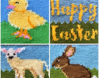 Knitting Pattern PDF Download - Spring Animals Gift Baskets