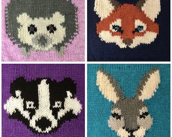 Knitting Pattern PDF Download - Woodland Animal Ankle/Leg Warmers