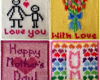 Knitting Pattern PDF Download - Mother's Day Cards
