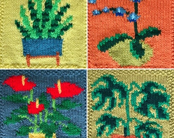 Knitting Pattern PDF Download - Houseplant Hanging Organiser