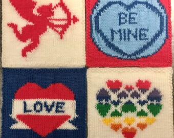 Knitting Pattern PDF Download - Valentine's Cards