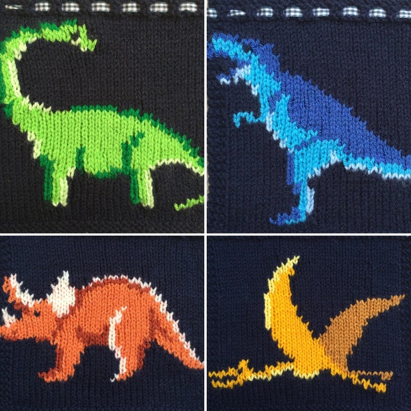 Modèle de tricot à télécharger en format PDF - Bruant dinosaure
