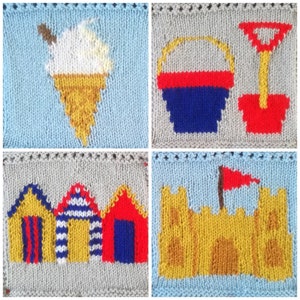 Knitting Pattern PDF Download - Beach Themed Intarsia Charts