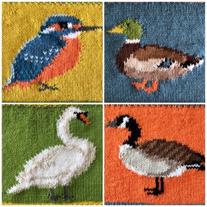 Knitting Pattern PDF Download - River Birds Table Placemats