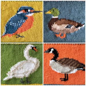 Knitting Pattern PDF Download - River Birds Table Placemats