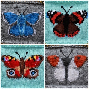 Knitting Pattern PDF Download - British Butterflies Intarsia Charts