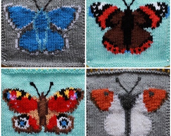 Knitting Pattern PDF Download - British Butterflies Intarsia Charts