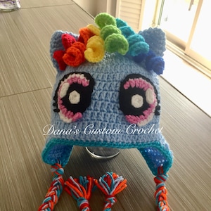 Rainbow Dash Pony Hat - Photography Prop - Spring -Handmade - Gift - Kids - Baby - Character - Children - Unique