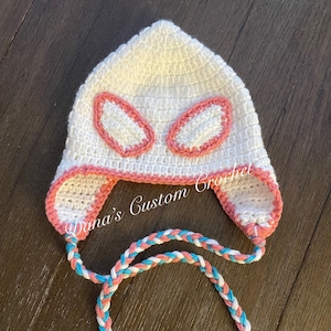 Crochet SpiderMan Gwen Inspired Crochet Hat - Photography Prop - Spring -Handmade - Gift - Kids - Baby - Character - Children - Unique