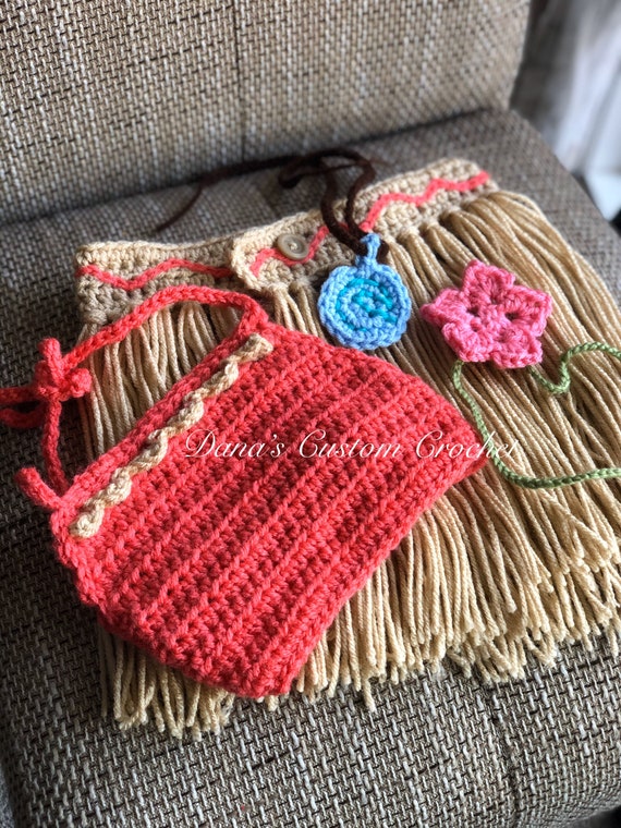 Crochet Moana Inspired Dress Photoprop Set/moana / Princess 