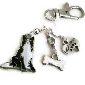 Border Collie Keyring,  Sheep Dog Keyring, Working Dog, Gift for Him, Gift for Her, Christmas Gift, Birthday Gift, Valentine Gift, Dog Lover