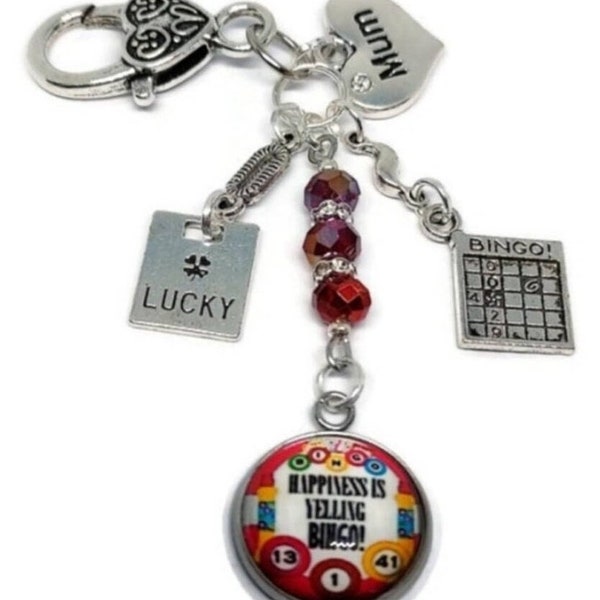 Bingo Gift, Bingo Keyring, Bingo Keychain, Gift for Bingo Lovers, Stocking Filler, Secret Santa, Cracker Filler, Xmas Gift,   Christmas Gift