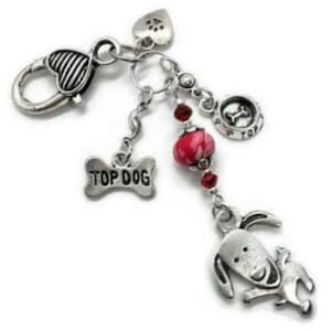 Cute Dog Keyring, Cute Dog Gift, Dog Keyring, Dog Gift, Cartoon Dog Keyring, Stocking Filler, Secret Santa, Cracker Filler, Puppy Keyring