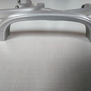 Vintage Aluminum Drawer Handles by ART METAL, 1960's, Light Brushed Finish, 3-3/4" Center to Center Mtg, Art Deco Design, Solid Aluminum