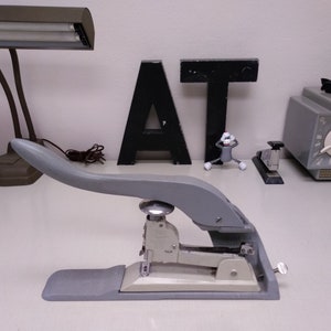 Vintage Swingline Power Lever with Stapler, Grey Aluminum Lever, Swingline Stapler, Vintage Stapler, Vintage Office,  ** Free Shipping **