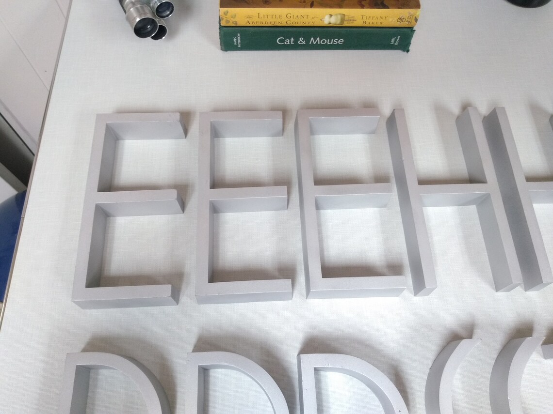 Salvage Building Sign Letters, Solid Aluminum Letters, Blasted Finish ...