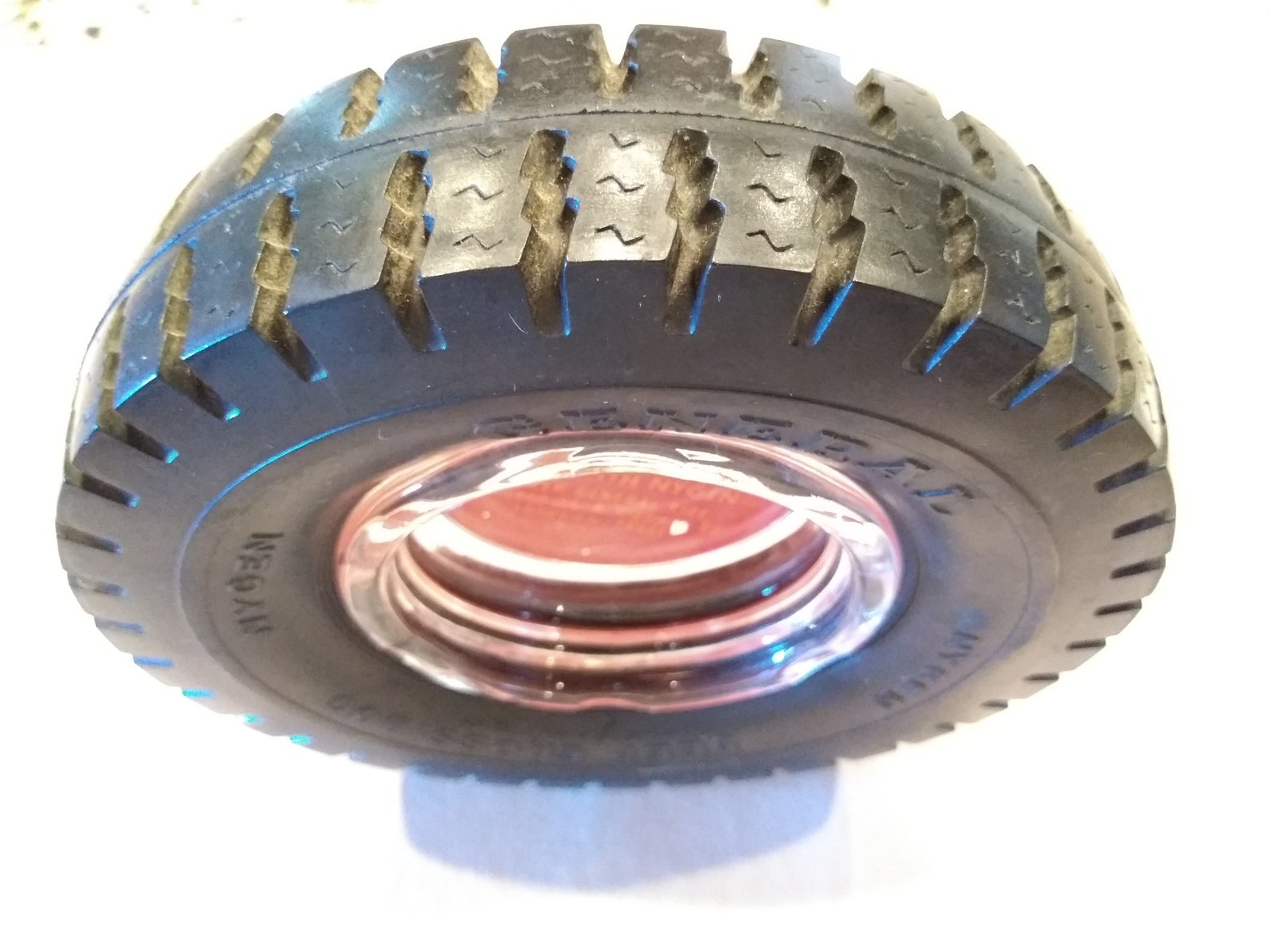 Vintage General Tire Ashtray with clear glass Large Etsy