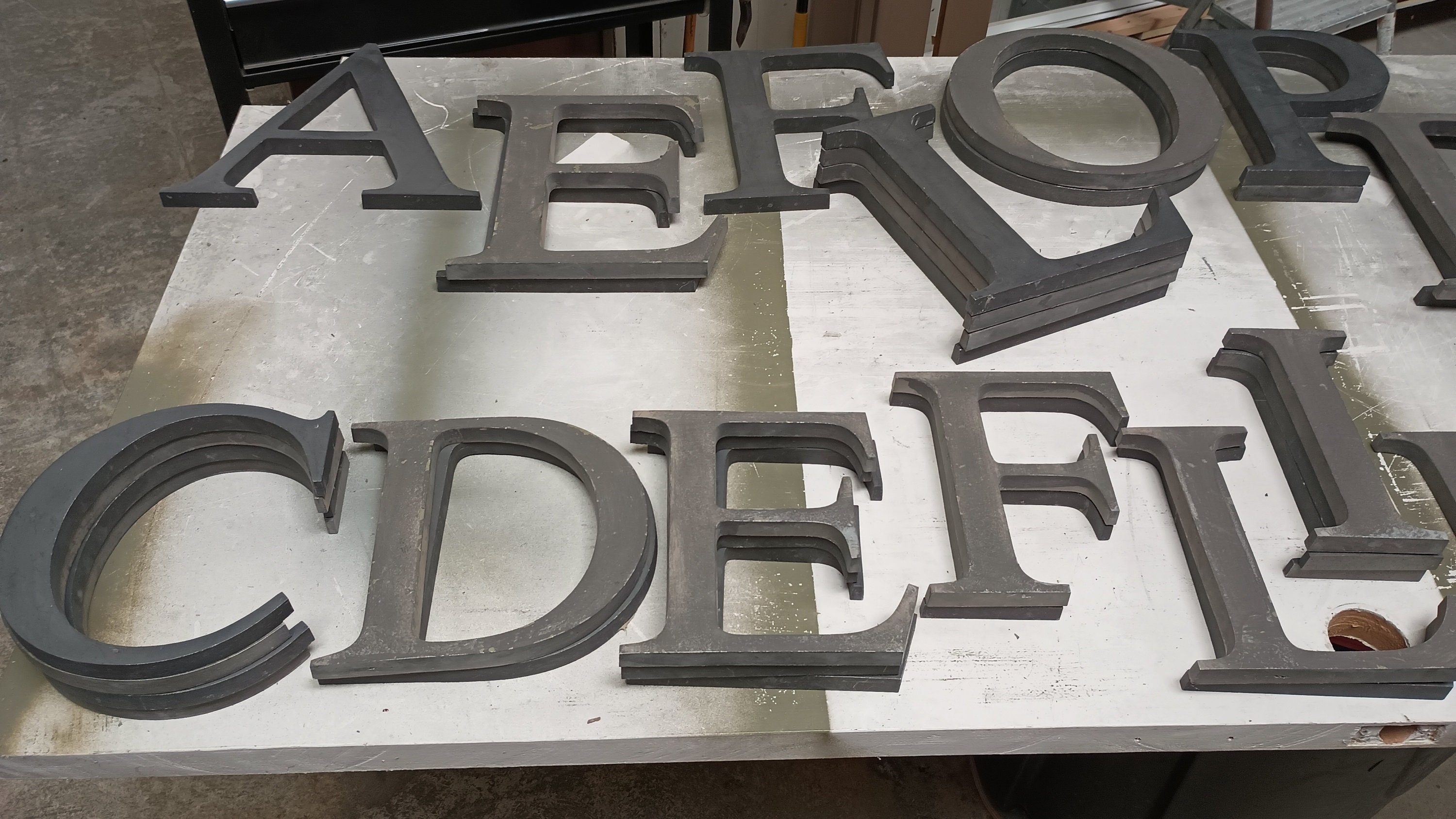 Old Cast Aluminum Salvage Building Letters, Aluminum Letters, Roman ...