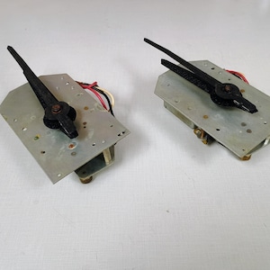 Lot of 2 Old Clock Mechanisms, *UNTESTED*, from 12" Simplex Clocks, Sold as a Set with Hands as shown, Clock Movement 120v, Unknown Brand