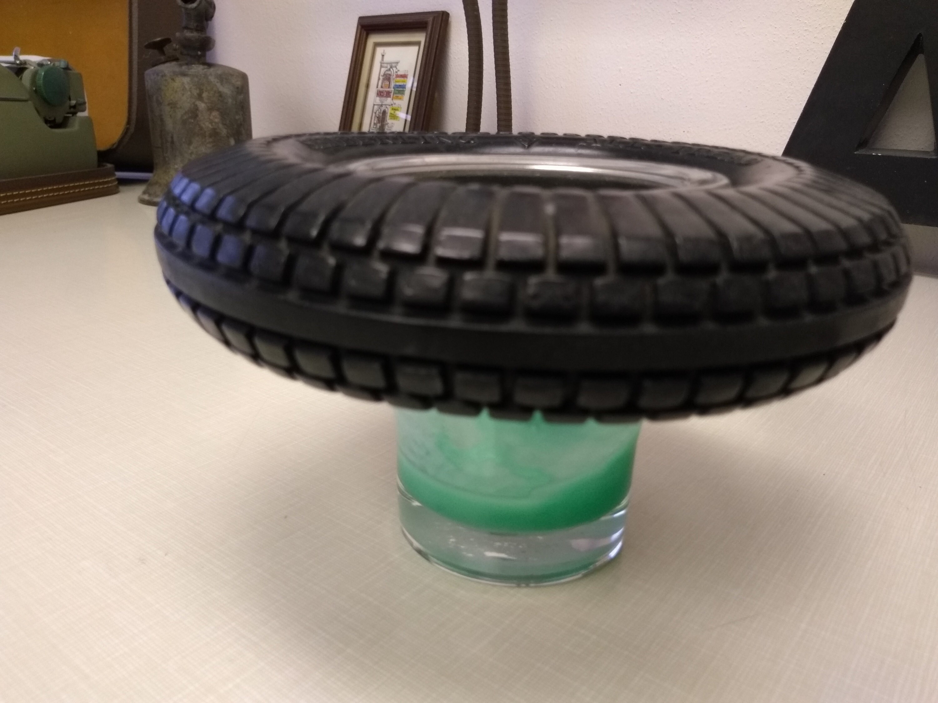 Vintage Seiberling Tire Ashtray With Clear Glass free Etsy