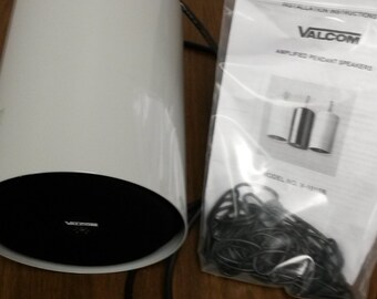 Pendant Hanging Speakers, 1-lot of 7 speakers, Valcom Model V-1015B, White Pendant Speakers, Hanging Speakers