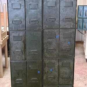 Vintage Vertical Filing Cabinets by Safe-T-Stak, Original Green Finish and some repainted, Vintage File, 2-Drawer Units - Sold as Each Unit