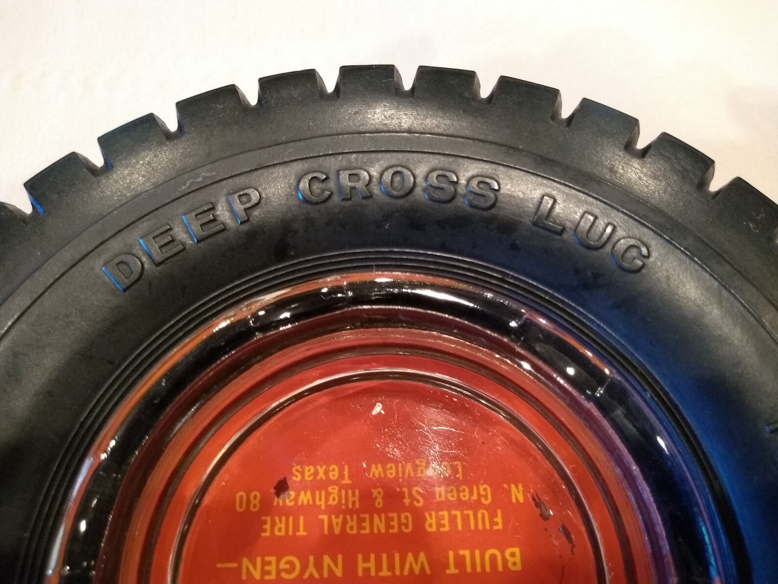Vintage General Tire Ashtray With Clear Glass Large Etsy