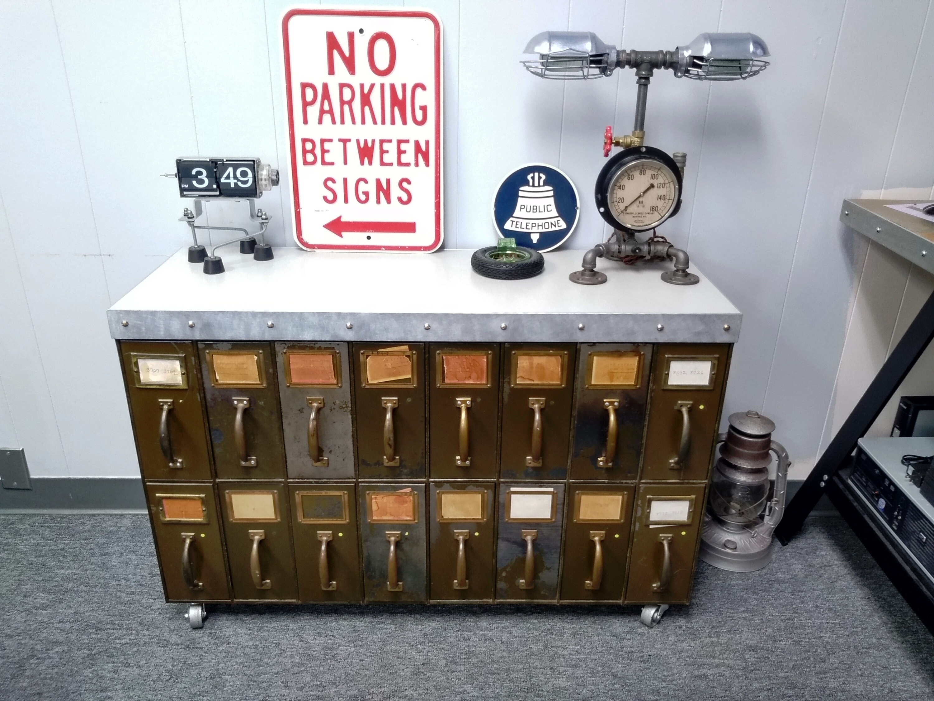 Antique Trifold File Side Table, LOCAL P/U ONLY, From