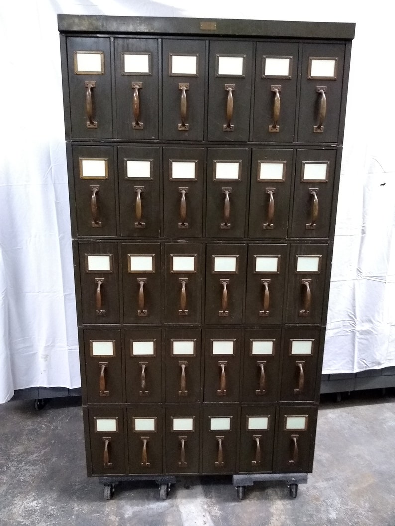 Antique Vertical Filing by GF Allsteel, 30 Drawer Unit, Used in