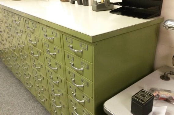 Vintage index card file cabinet online