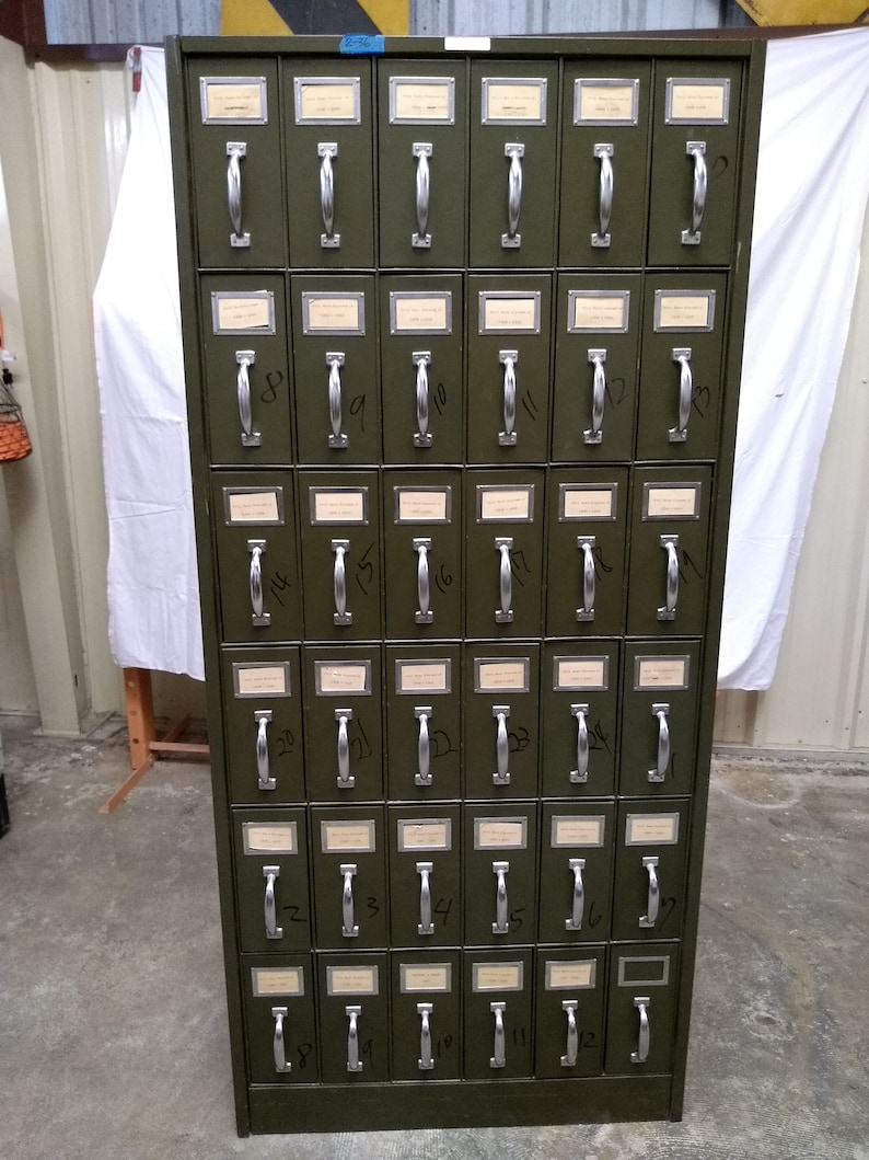 Antique Vertical Filing 36drawer Units, 3available, Vintage