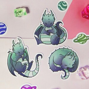 Baby dragon sticker, dragon sticker, cute dragon, kawaii dragon, sticker pack, cute sticker, sticker set  by Lola&#39;s art