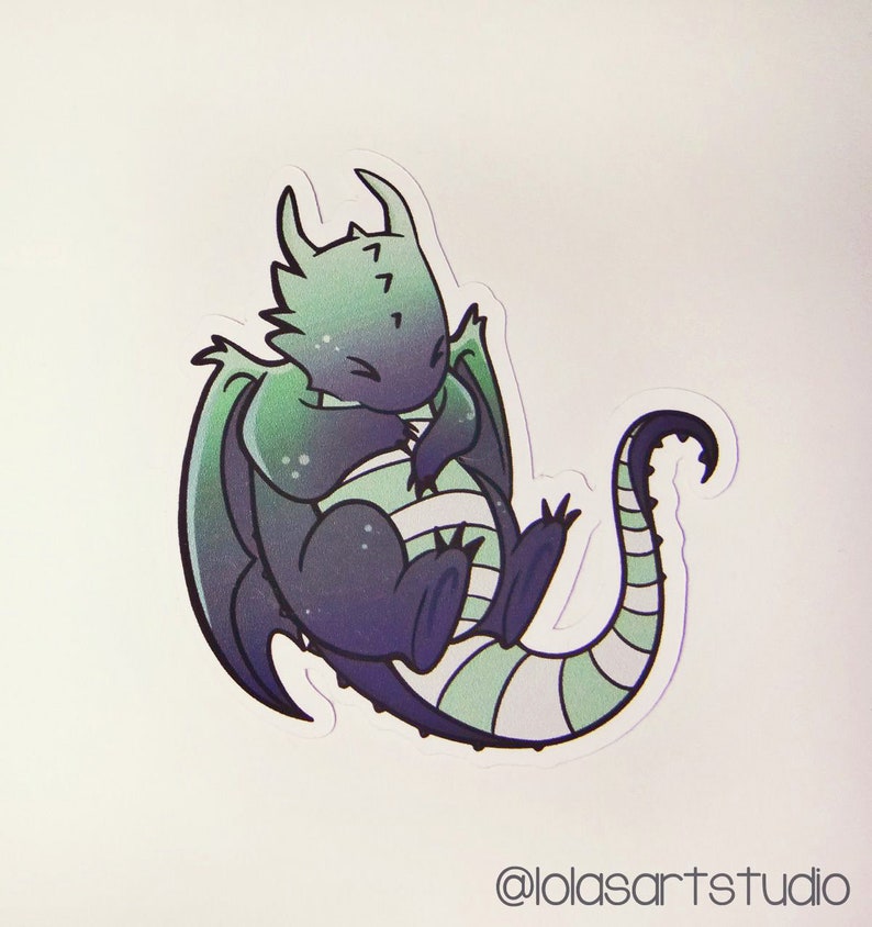 Baby Dragon Sticker Dragon Sticker Cute Dragon Kawaii Etsy