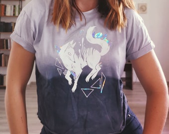 Kekko, the fox, kitsune, japan, harajuku, soft girl, fairy kei, t-shirt, ombre, crop top by Lola&#39;s art