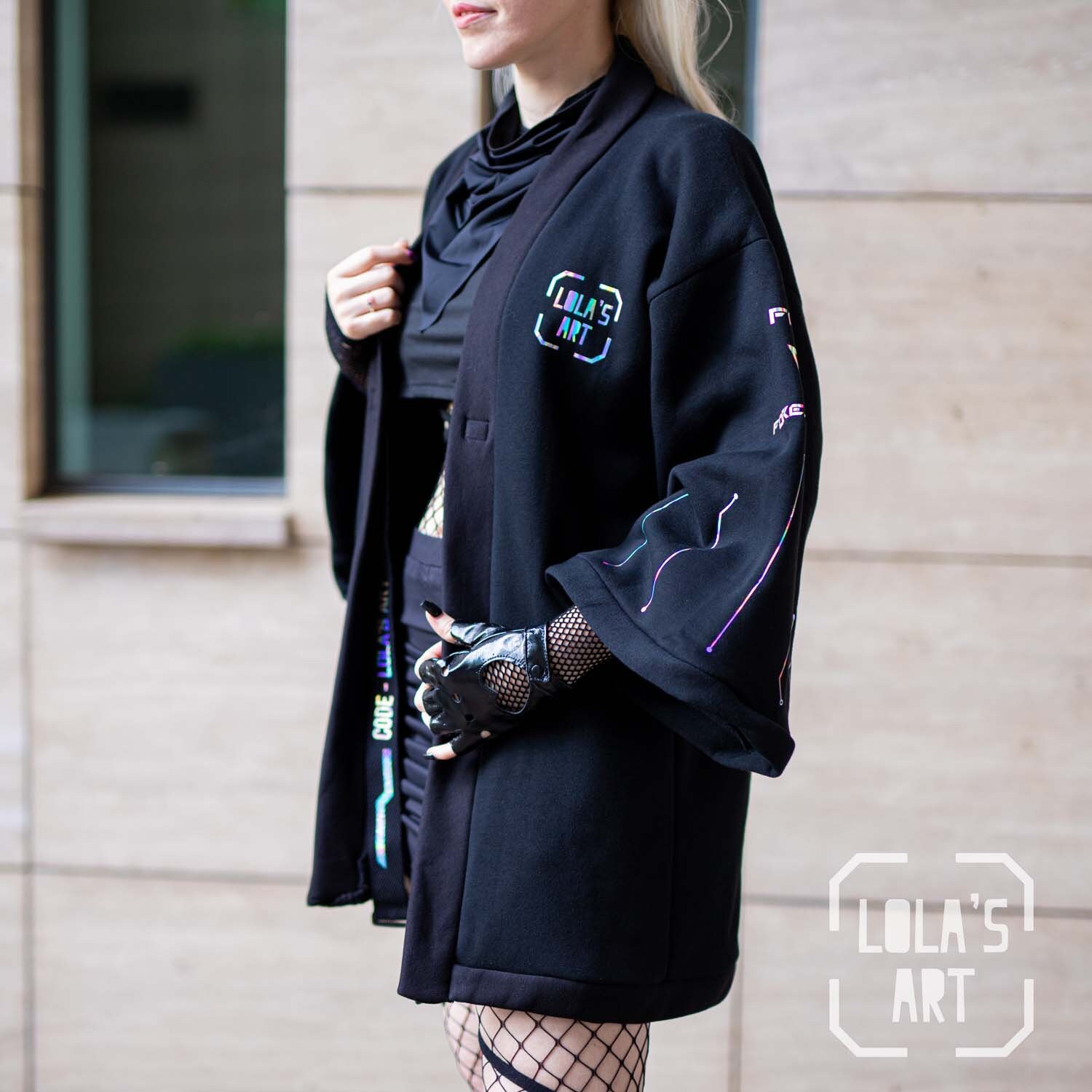 Leshi, the Forest God, Techwear Style Kimono, Haori, Holographic ...