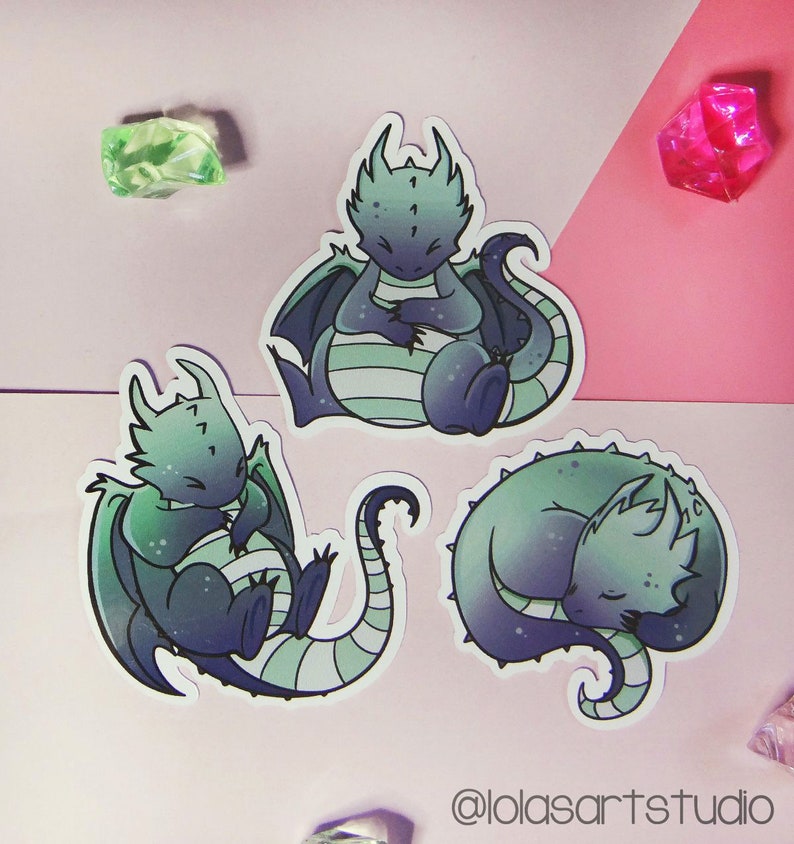 Baby Dragon Sticker Dragon Sticker Cute Dragon Kawaii Etsy