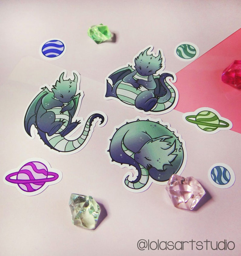Baby Dragon Sticker Dragon Sticker Cute Dragon Kawaii Etsy