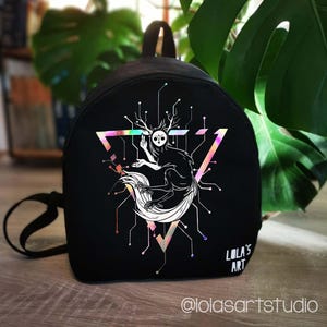 Handmade Techwear Forest God Backpack: Celestial Moon Design