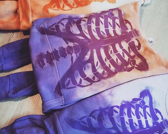 Sudadera con capucha de esqueleto hecha a mano: sudadera con degradado pastel gótico