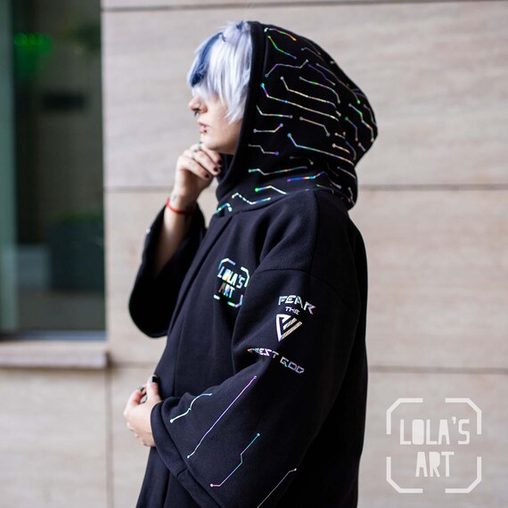 Leshi Forest God Techwear Kimono Robe: Holographic Rave Jacket - Etsy