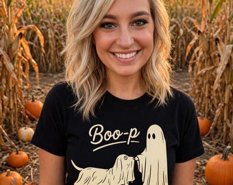 Boo-p Dachshund Spöke Halloween-tröja, rolig Doxie Mom-tröja (unisex)