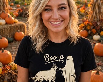 Boo-p Dachshund Ghost Halloween Shirt, Funny Doxie Mom Tee (Unisex)
