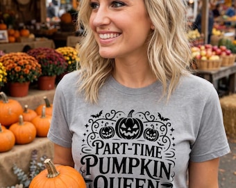 Part-Time Pumpkin Queen Shirt | Vintage Jack-o-Lanterns, Spooky Season Tee