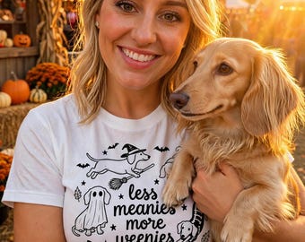 Less Meanies More Weenies Dachshund Halloween Tee | Spooky Dog Lover Gift