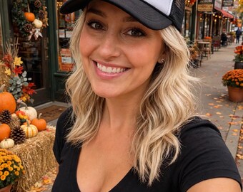 Boo Y'all Trucker Hat | Halloween Spooky Season Cap (Orange/Black)