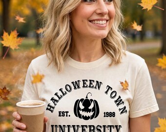 Halloween Town University Shirt | Retro Collegiate Pumpkin Tee (Unisex)